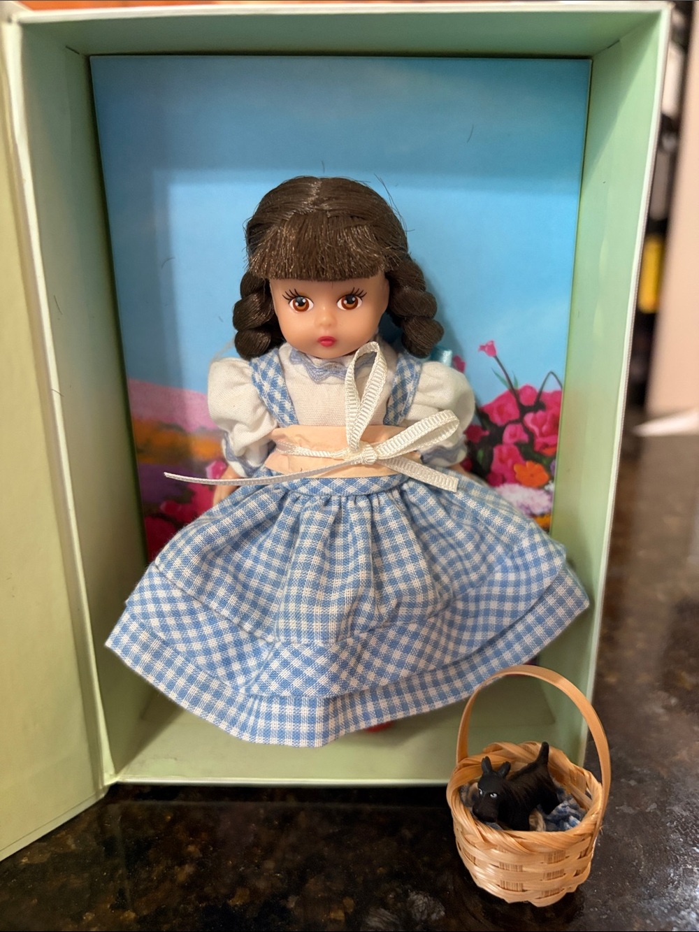 Madame Alexander Dorothy Doll in Blue Gingham Dress with Basket
